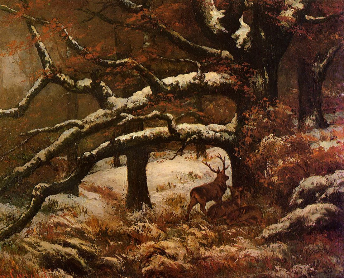  205-Paesaggio invernale con cervo 